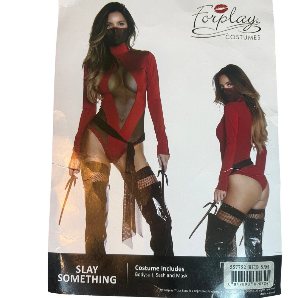 New Forplay Slay Something Sexy Ninja Body Suit Adult Women Halloween Costume